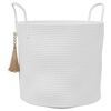 vidaXL Cesto de arruma&ccedil;&atilde;o &Oslash;40x35 cm algod&atilde;o branco