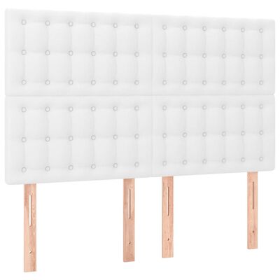 vidaXL Estrutura cama c/ cabeceira 140x200 cm couro artificial branco