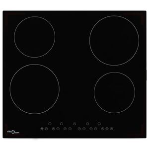 vidaXL Placa de cer&acirc;mica com 4 discos controlo t&aacute;til 6000 W