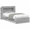 vidaXL Estrutura de Cama com Armazenamento Sonoma cinzento 75 x 190 cm