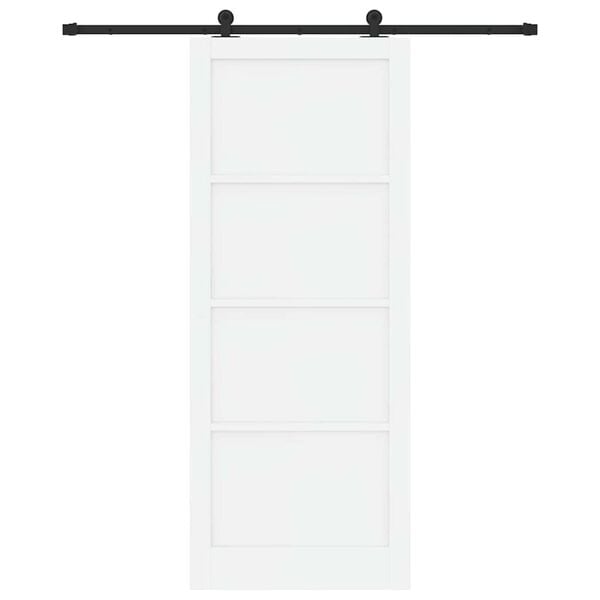 vidaXL Porta Deslizante Branco e Preto 93 x 232 cm