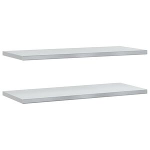 vidaXL Prateleiras de parede 2 pcs 100x40x3 cm a&ccedil;o inoxid&aacute;vel prateado