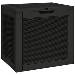 vidaXL Caixa de arruma&ccedil;&atilde;o p/ jardim 55,5x43x53 cm polipropileno preto