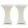 vidaXL Toalha de Mesa el&aacute;stica &Oslash;70, Creme / 2 pe&ccedil;as