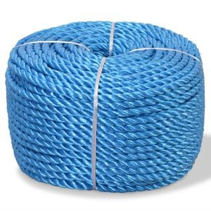 vidaXL Corda torcida em polipropileno 10 mm 100 m azul