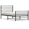 vidaXL Estrutura de cama com cabeceira e p&eacute;s 100x200 cm metal preto