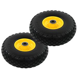 vidaXL Rodas p/ carrinho de carga manual 2 pcs PU maci&ccedil;o 3.00-4