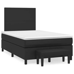 vidaXL Cama boxspring com colch&atilde;o 120x190 cm couro artificial preto