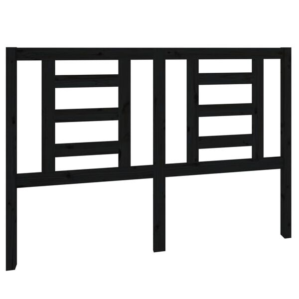 vidaXL Cabeceira de cama 141x4x100 cm pinho maciço preto