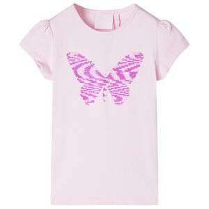 T-shirt de manga curta para crian&ccedil;a rosa-suave 116