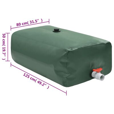 vidaXL Depósito de água dobrável com torneira 500 L PVC