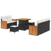vidaXL Conjunto de Sof&aacute; de Jardim com almofada 8 pcs Preto e Creme