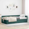 vidaXL Estrutura de Cama de Canto com Colch&atilde;o 2 pcs Verde tecido