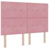 vidaXL Cama Box com cabeceira Rosa 140 x 190 cm Veludo