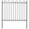 vidaXL Cerca de jardim BOXTEL com topo em arco, em a&ccedil;o, 170x150 cm, preto