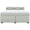 vidaXL Cama com molas/colch&atilde;o 180x200 cm veludo cinzento-claro