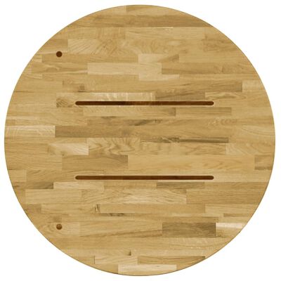 vidaXL Tampo de mesa madeira de carvalho maciça redondo 23 mm 400 mm