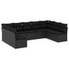 vidaXL 9 pcs conjunto de sof&aacute;s p/ jardim c/ almofad&otilde;es vime PE preto