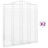 vidaXL Cestos gabi&atilde;o arqueados 2pcs 200x30x220/240cm ferro galvanizado