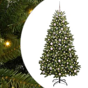 vidaXL &Aacute;rvore de Natal Artificial 180 cm 300 LED Branco quente Verde