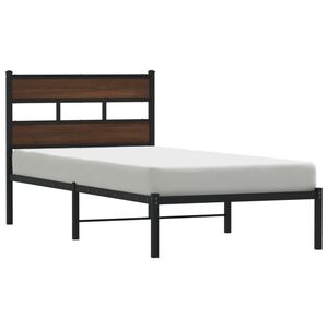 vidaXL Cama sem colch&atilde;o com cabeceira 100x200 cm carvalho castanho