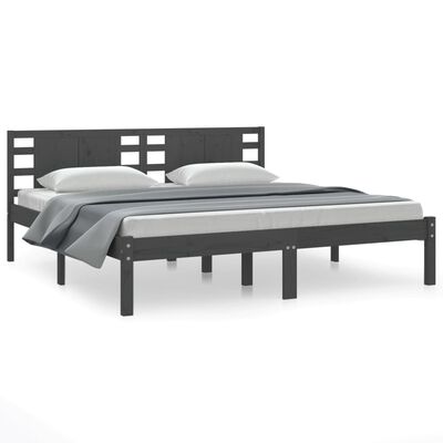 vidaXL Estrutura de cama 200x200 cm pinho maciço cinzento
