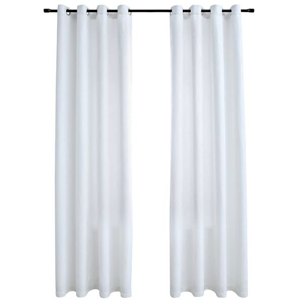 vidaXL Cortinas blackout c/ argolas metal 2 pcs 140x245 cm branco sujo