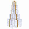 vidaXL Torre de caixas de presentes de Natal LED 250 LED Branco frio
