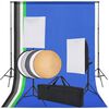 vidaXL Kit est&uacute;dio fotogr&aacute;fico c/ 5 fundos coloridos e 2 softboxes