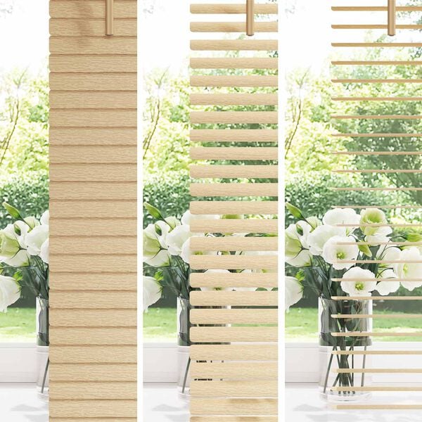 vidaXL Cortina Veneziana Marrom Claro com Padr&atilde;o 213 x 90 cm PVC