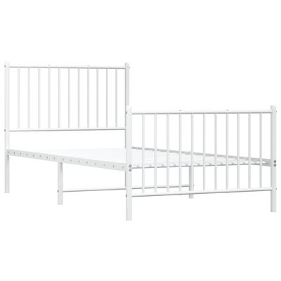 vidaXL Estrutura de cama com cabeceira e pés 90x190 cm metal branco