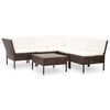 vidaXL Conjunto lounge jardim c/ almofad&otilde;es 6 pcs vime PE castanho