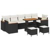 vidaXL Conjunto de Sof&aacute; de Jardim Preto vime PE