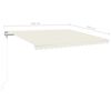 vidaXL Toldo autom&aacute;tico com LED e sensor de vento 450x350 cm cor creme