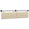 vidaXL Cabeceira Suspensa Creme 210 x 55 x 5 cm tecido