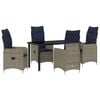 vidaXL Conjunto de Mesa e Cadeiras 5 pcs Cinzeto Rattan de PE