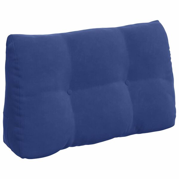 vidaXL Travesseiro para Costas Azul Pol&iacute;cia 80 x 24 x 50 cm Veludo