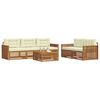 vidaXL Conjunto de Sof&aacute;s para Exterior 6 pcs Natural e Creme