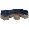 vidaXL Conjunto de Sof&aacute; de Jardim 9 unid. Cinzeto vime PE