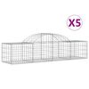 vidaXL Cestos gabi&atilde;o arqueados 5 pcs 200x50x40/60 cm ferro galvanizado
