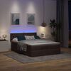 vidaXL Cama otomana com colch&atilde;o & LEDs 140x190 cm castanho escuro