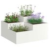 vidaXL Vaso de Jardim Branco 100 x 100 x 48 cm A&ccedil;o