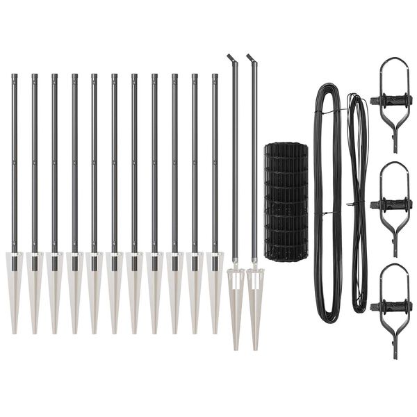 vidaXL Cerca com Poste Cinzeto 1 x 25 m A&ccedil;o e PVC