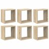 vidaXL Prateleiras de parede em forma de cubo 6 pcs 26x15x26 cm sonoma