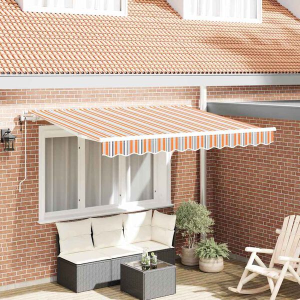 vidaXL Toldo Retr&aacute;til Multicolor 350 x 200 cm tecido