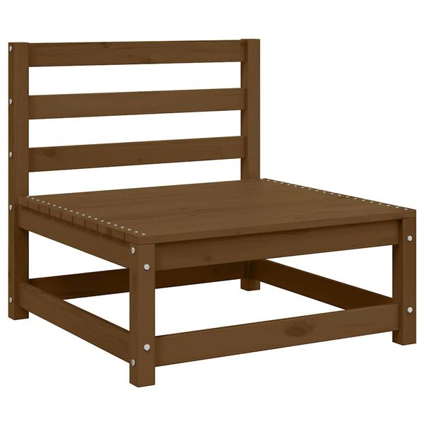 vidaXL 2pcs conj lounge jardim c/ almofadões pinho maciço castanho-mel