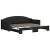 vidaXL Sof&aacute;-cama com gavet&atilde;o 90x190 cm tecido preto
