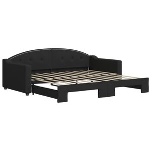 vidaXL Sof&aacute;-cama com gavet&atilde;o 90x190 cm tecido preto