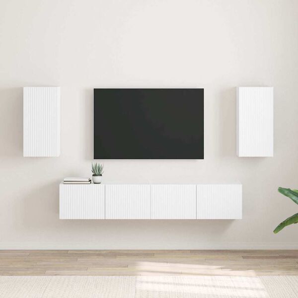 vidaXL Arm&aacute;rio de TV de Parede 2 pcs Branco 30 x 31 x 60 cm