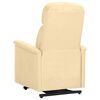 vidaXL Poltrona reclin&aacute;vel elevat&oacute;ria camur&ccedil;a artificial cor creme